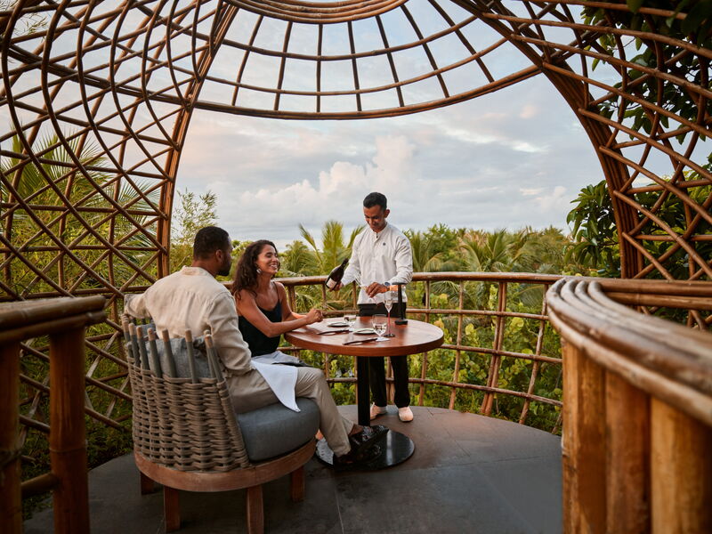 Terra - ресторан у бамбукових гніздах Waldorf Astoria Maldives Ithaafushi